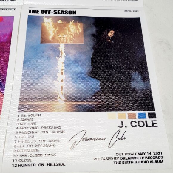 J COLE Poster Set of 6 Album Cover Canvas Posters 8 x 12 inch each Hip Hop Decor - Picture 8 of 9